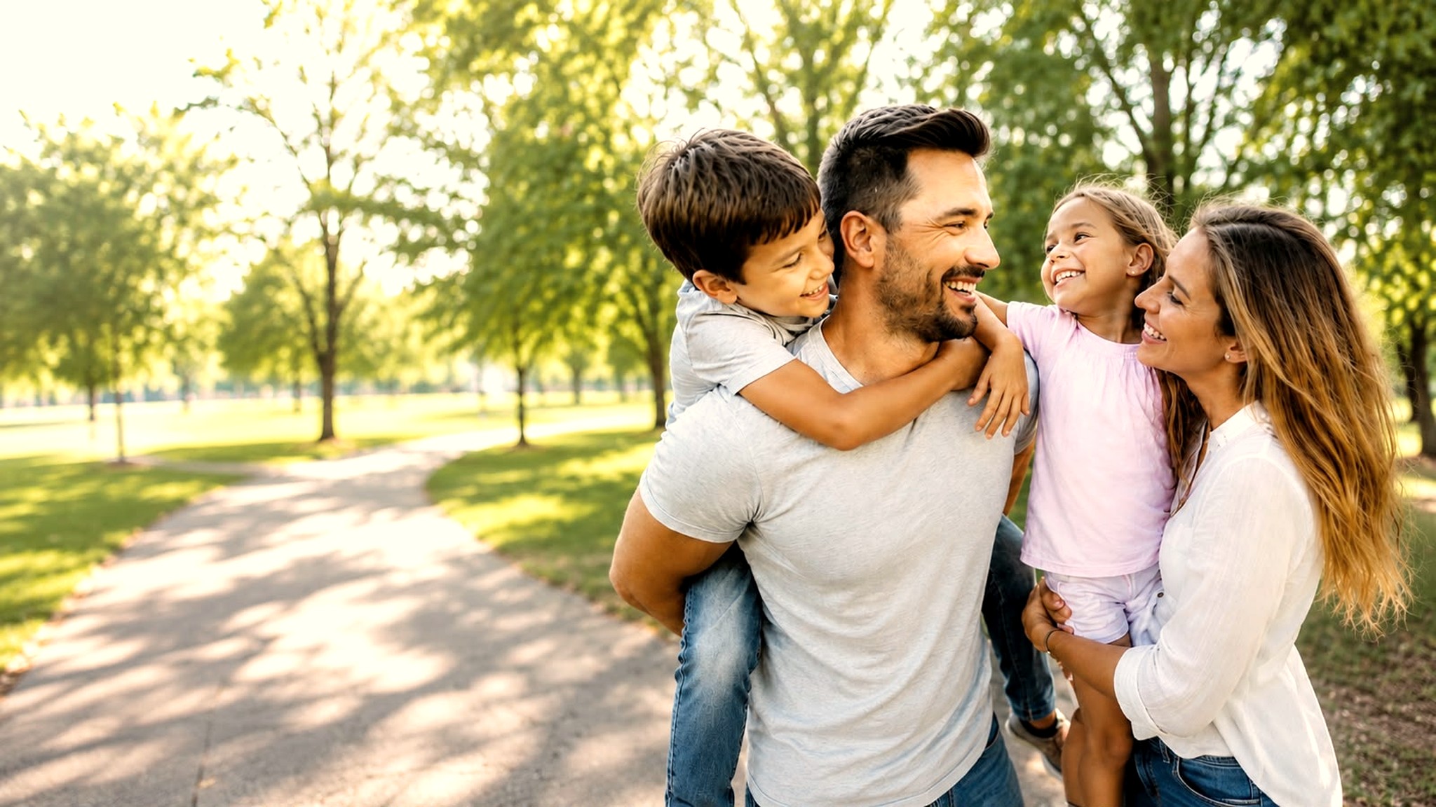 Familia feliz asesorada por Compará Salud